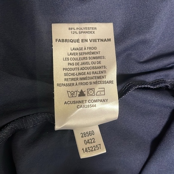 FJ Mens Solid Lisle Performance Golf Shirt Navy Polo Short Sleeve Size Medium - Picture 9 of 9